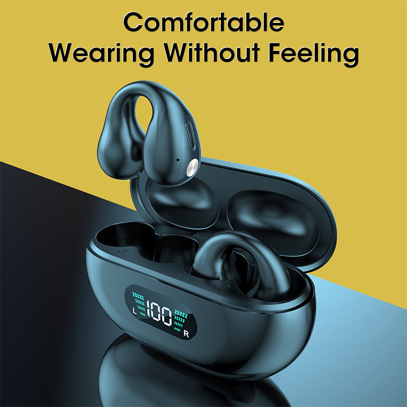 Bone Conduction Hörlurar TWS Öronsnäckor Öronklämma Bluetooth 5.3 Touch trådlös hörlurar In-Ear Bass HIFI Sports Headset