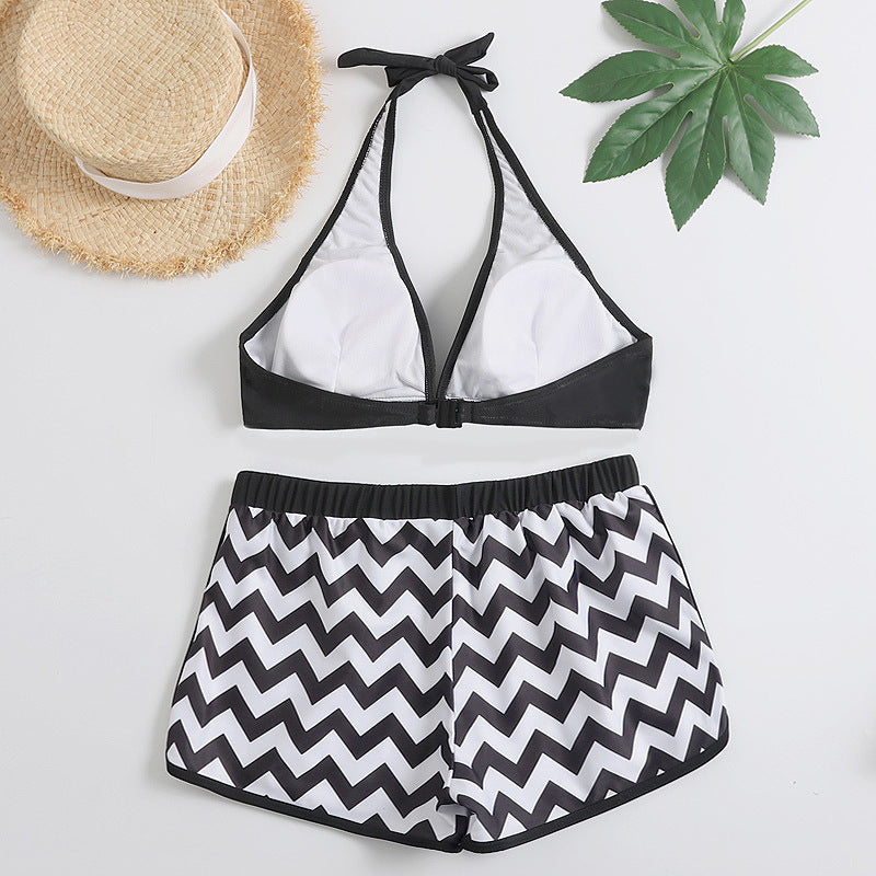 Zigzag Print Dam Badkläder Bikini