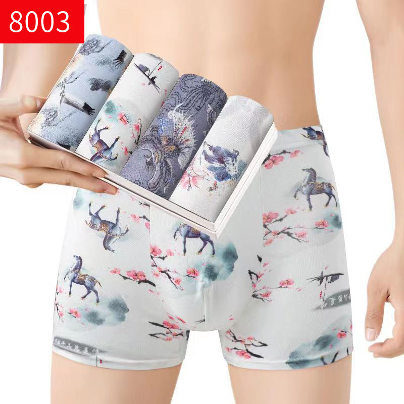 Herrboxershorts med medelhög midja, andningsbara ungdomsboxershorts