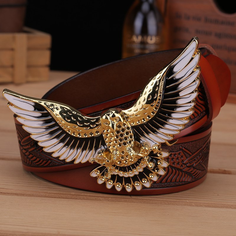Men's Fashion Eagle Leather Belt - Commanding Presence