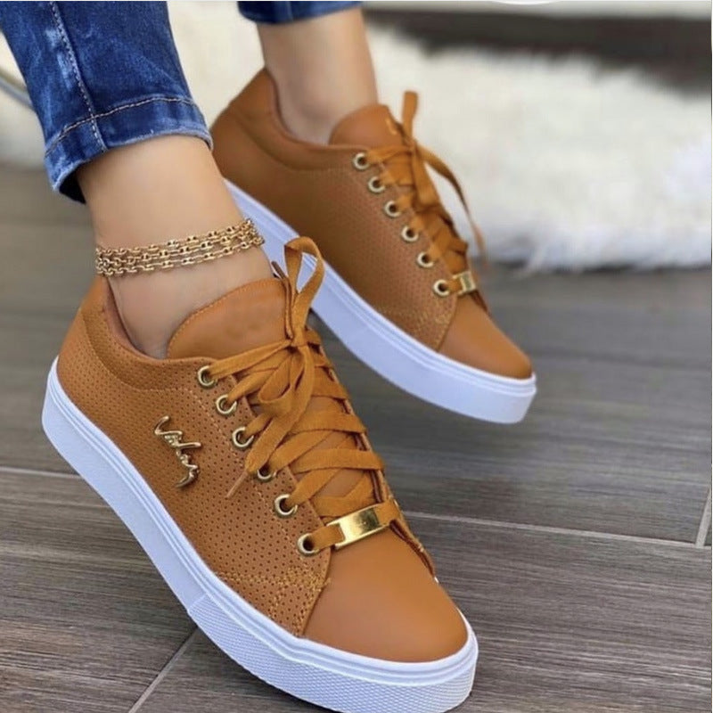 Platta Sneakers Damer Andas Snörskor För Flickor