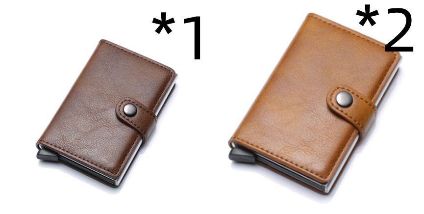 RFID Stöldskydd män Vintage plånbok aluminium metall handväska Läderfodral