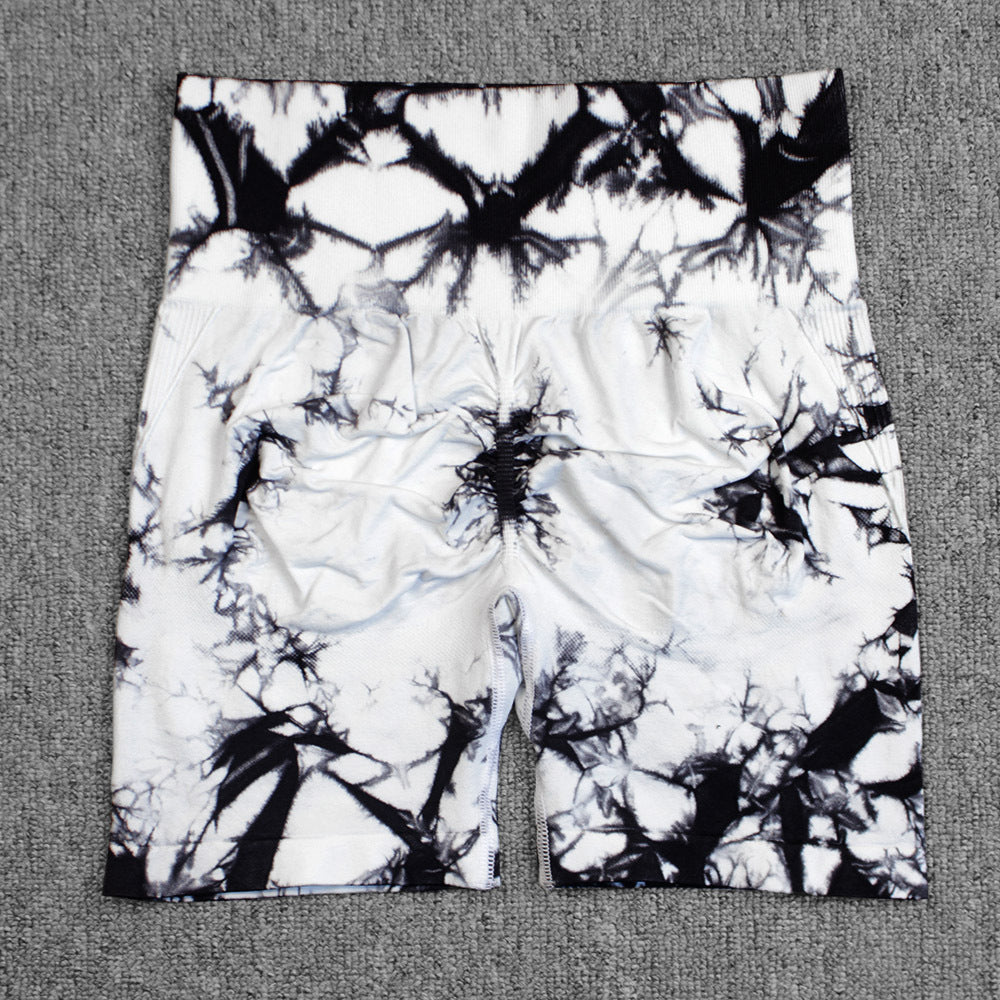 Pantalon de Yoga imprimé Tie-dye, short de Fitness à séchage rapide, Sexy, taille haute, Leggings de levage des hanches, pour femmes, été