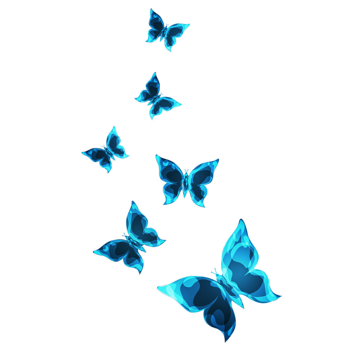 Petit papillon lumineux bleu, autocollants lumineux pour chambre à coucher, salon, décoration de maison