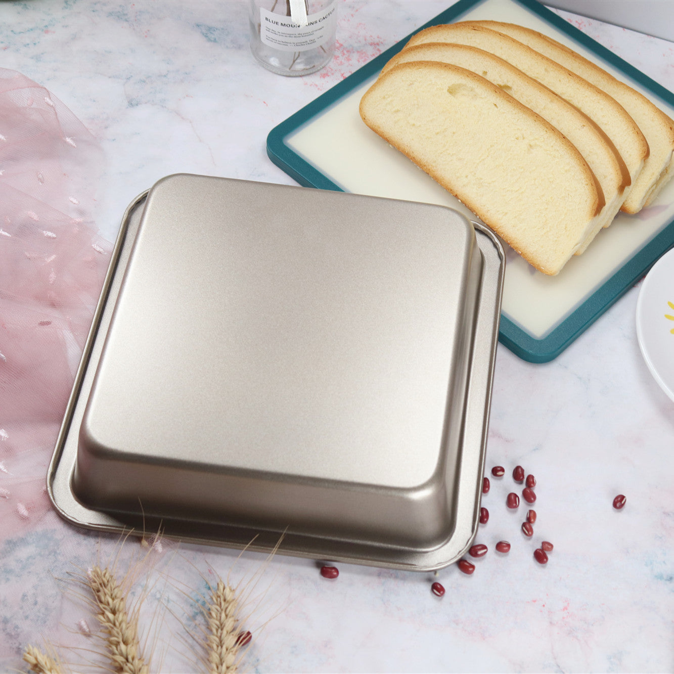 Moule à gâteau antiadhésif carré de bricolage, moule à gâteau carré de 8 pouces de haut