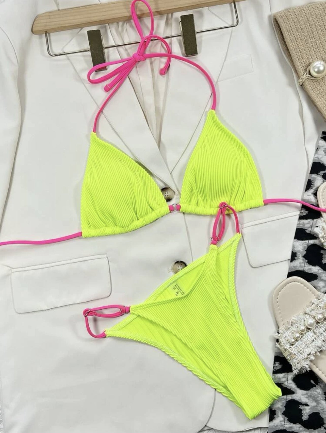 Professional Solid Plaid Velvet Bikini Swimsuit Women - Polyester (S-XL, Milky White, European American, Sexy Tight Backless Durable)