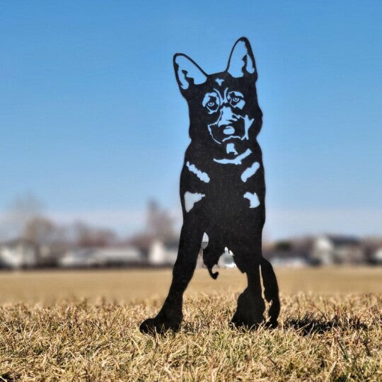 Metal Dog Silhouette Garden Patio Decoration