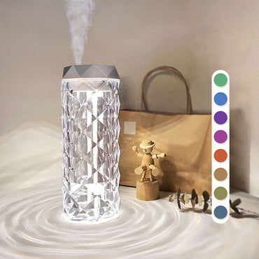 Lampe en cristal humidificateur d'air couleur veilleuse tactile avec brumisateur froid LED atmosphère décoration de la pièce lumières de décoration intérieure