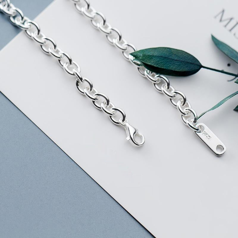 S925 Silverarmband koreanskt enkelt mode ankelbandsspänne Graceful Personality Chain
