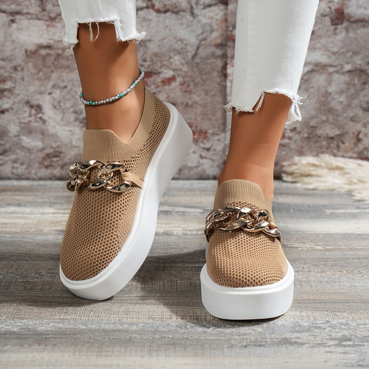 Chain Flats Skor Damer Andas Mesh Skor