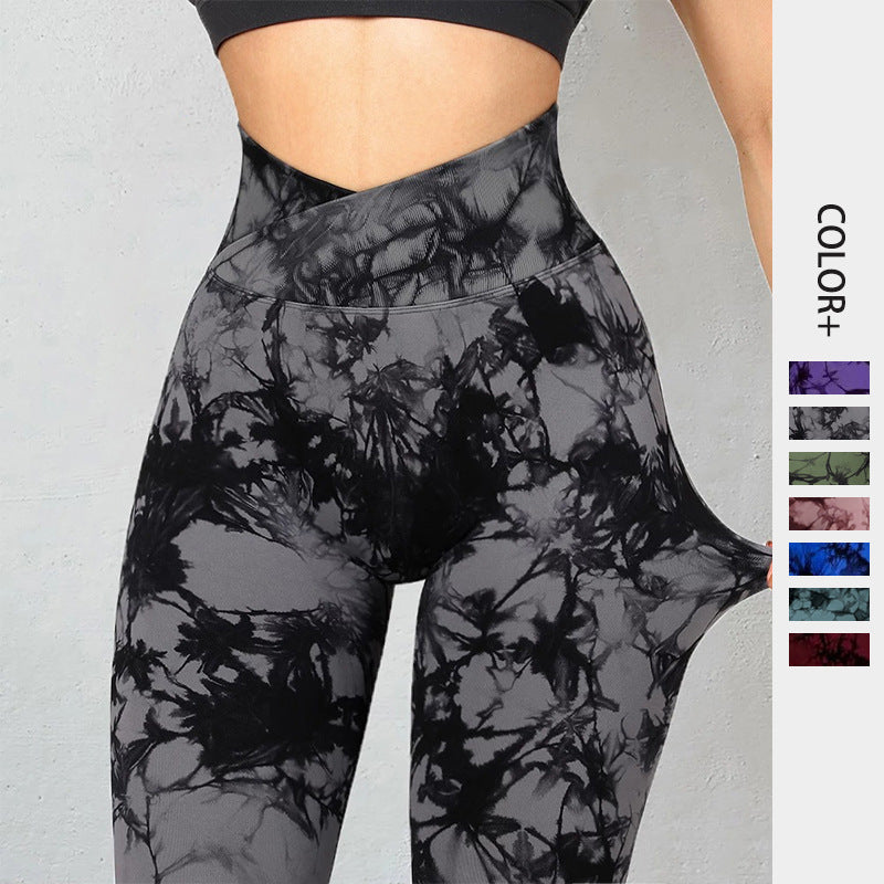 Seamless Tie Dye Leggings Women Yoga Pants Push Up Sport Fitness Running Gym Leggings - Artistic Performance