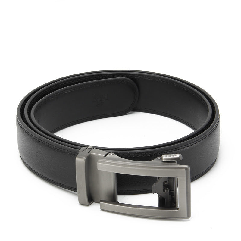 Men's Two-Layer Cowhide Leather Automatic Buckle Business Casual Belt - Superior Construction