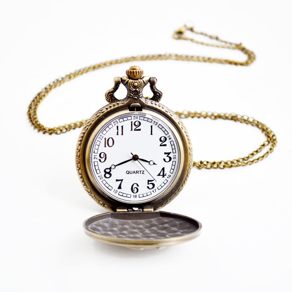 Men's Three Horses Skeleton Quartz Pocket Watch - Intricate Elegant Sophisticated Durable Reliable Artistic