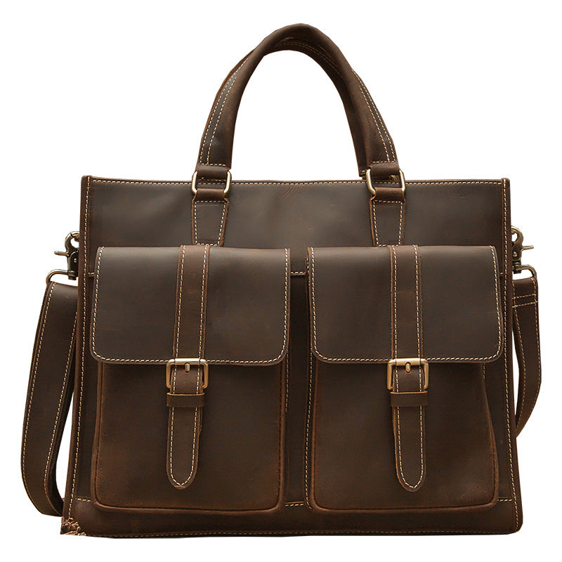 Porte-documents pour hommes en cuir vintage fait à la main