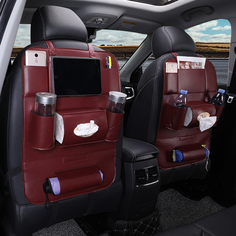 Fournitures d'intérieur de voiture, dossier de siège multifonctionnel pliable en cuir