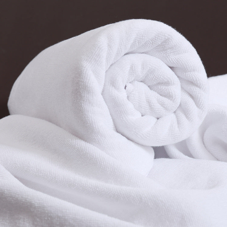 Serviette de bain en coton pour adulte, épaisse et absorbant l'eau, blanche