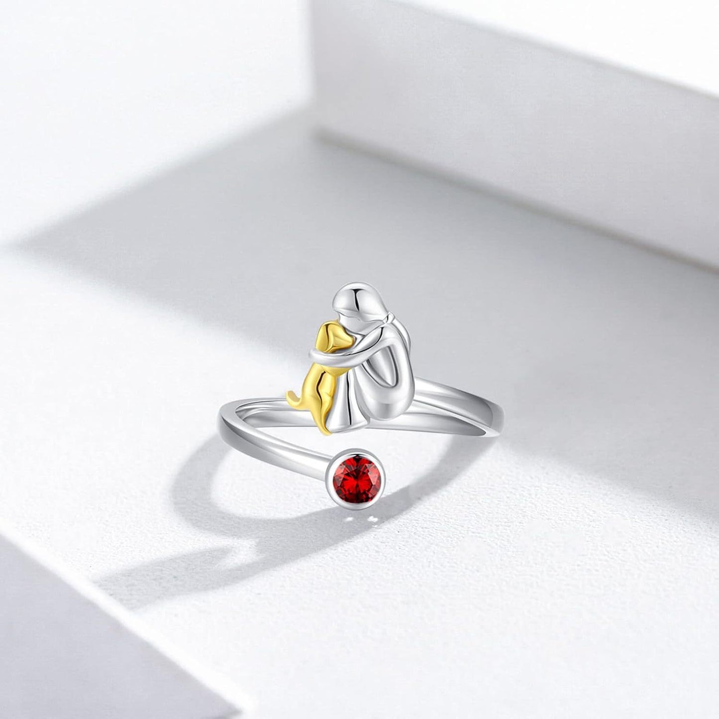 Girl And Dog Pet Ring Ring