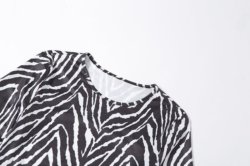 Striped Print Lace-up Short Tops For Women - Summer Collection