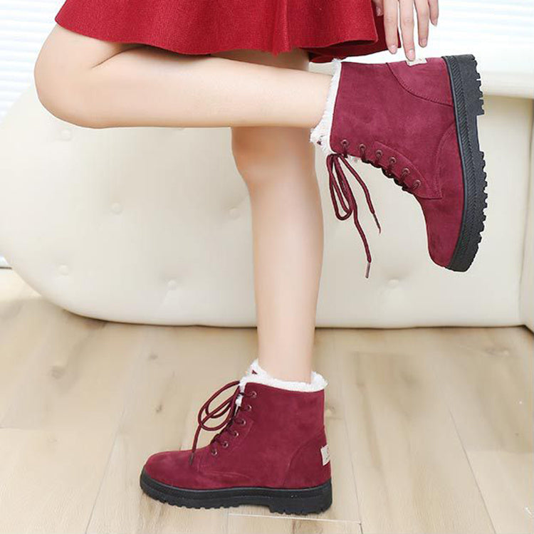Women's Winter Snow Boots - Warm Plush Ankle Boots 1-3cm