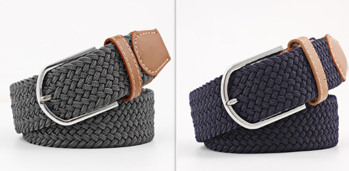 Women's Canvas Student Casual Stretch Braided Needle Buckle Belt - Youthful Confidence