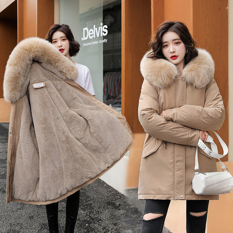 Mid-Length Plus Velvet Thick Anti-Season Korean Cotton Coat - Luxury Comfort High-Quality Elegant Sophisticated Versatile