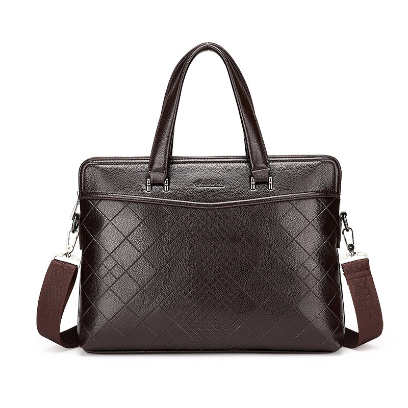 Sac de messager d'épaule d'ordinateur de document portatif d'affaires en cuir pour hommes