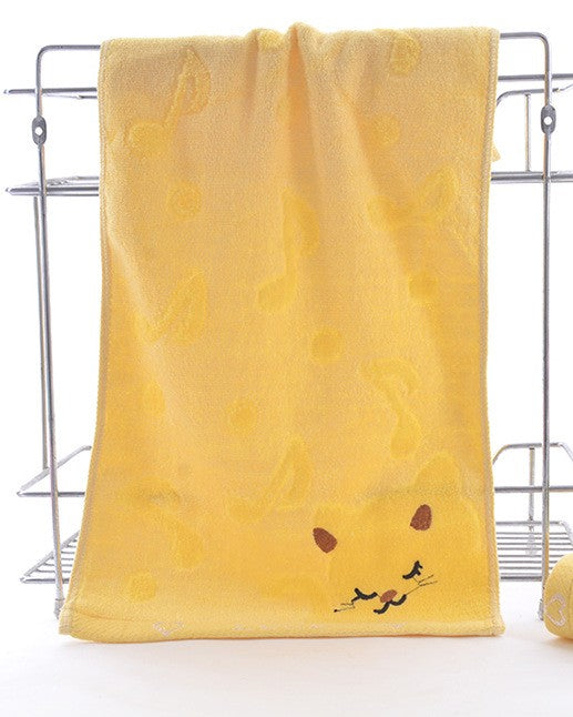Serviettes de bain pour le visage de chaton en fibre de bambou