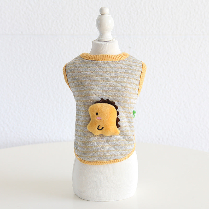 Vêtements pour chiens de lait à tête d'animal à carreaux à la mode