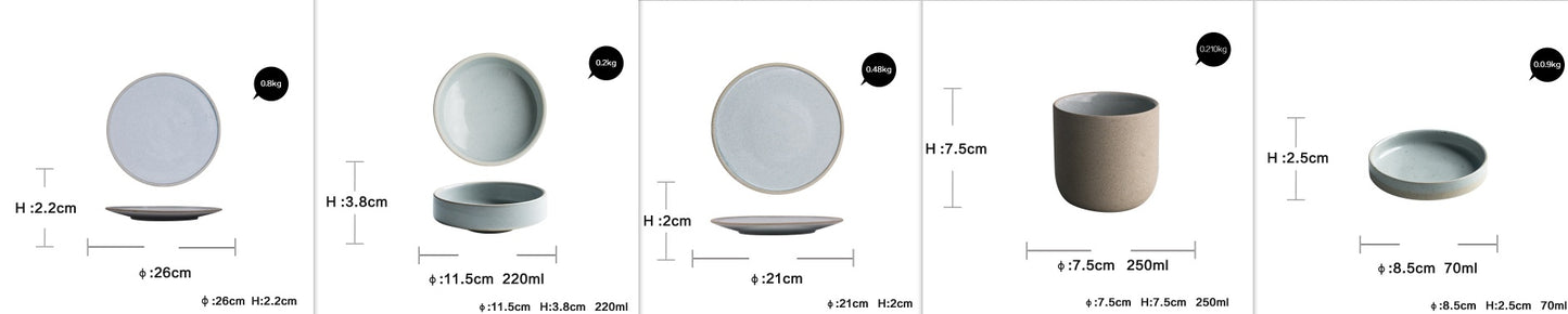 Household Dinner Plate, Flat Plate, Bowl and Plate Set