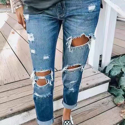 Rippade jeans personlighet kvinnor
