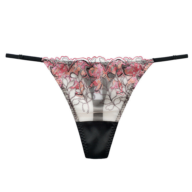 Luxurious Silk Low Waist Sheer Lace Panties - Breathable & Elegant