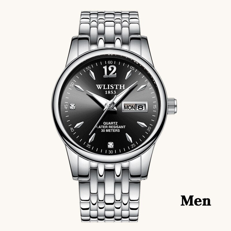 Femmes robe montre or Rose en acier inoxydable WLISTH marque mode dames montre-bracelet semaine Date Quartz horloge femme montres de luxe