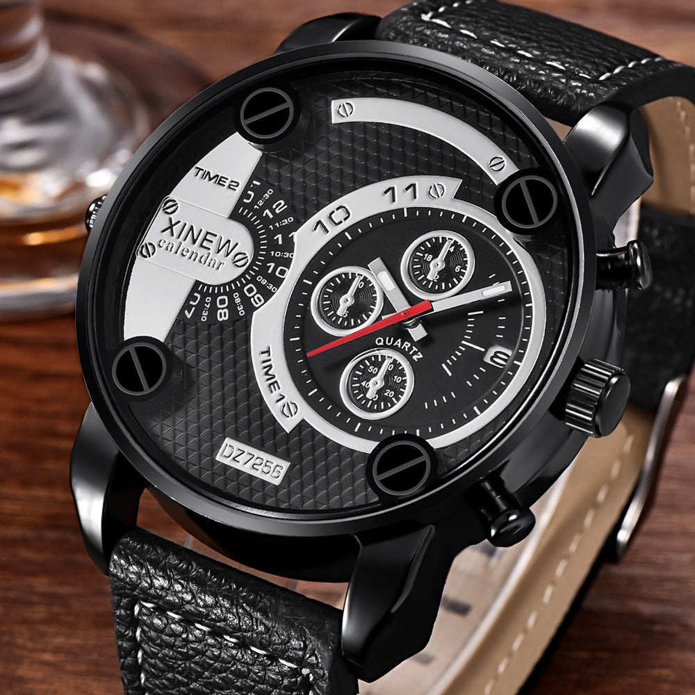 Herr Stora Billiga Klockor Mode Läder Datum Presenter Armbandsur