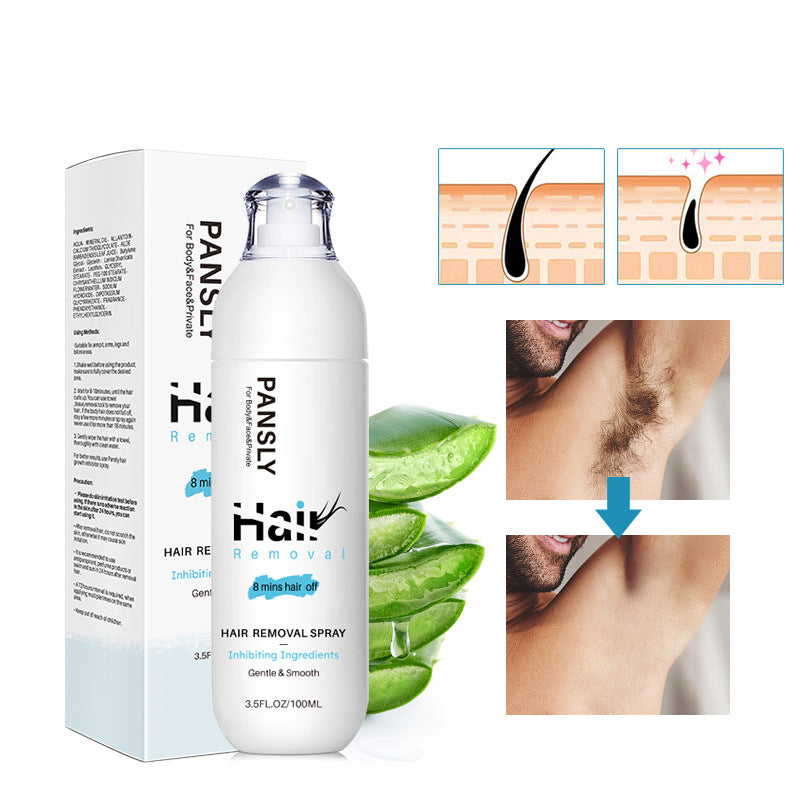 PANSLY Hårborttagning 100 ml skonsam spray kroppsvårdskräm för armar och ben