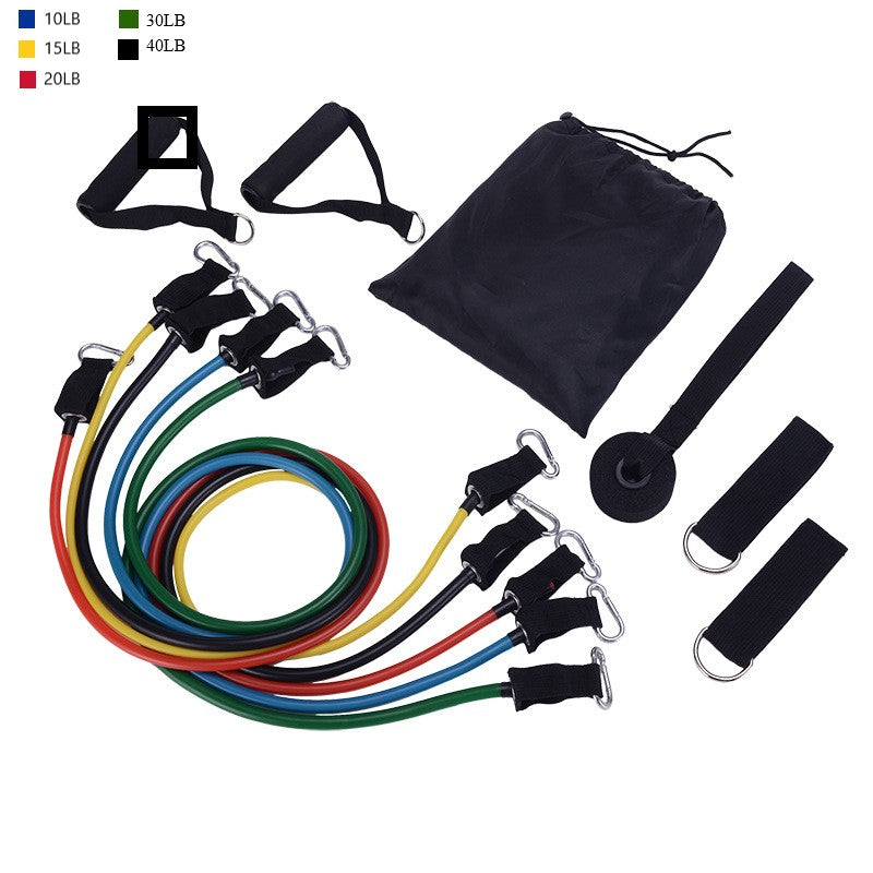 Professional Portable Fitness Rally - Complete Resistance Band System (5 Bands, 10-30 lbs, 1.2m Length)