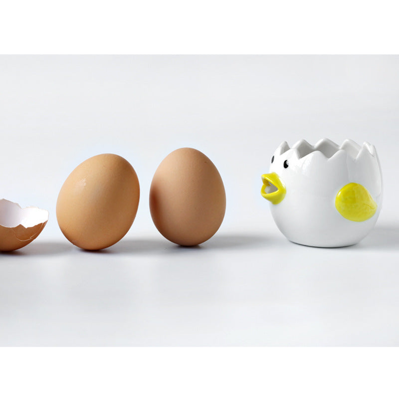 Cute Chicken Ceramic Egg White Separator Kitchen Accessories Practical Egg
