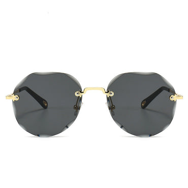 Polygonal Sunglasses for Women - Stylish Rimless Design