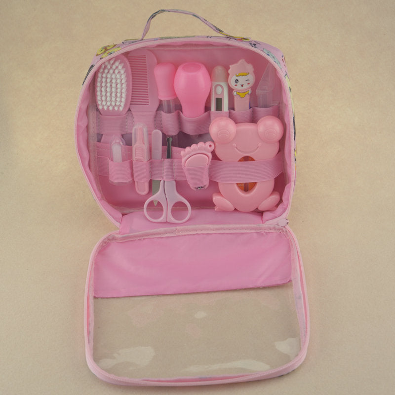 Roadfisher Newborn Baby Care Kit - 13cs Pink Blue Compact Lightweight | Safety Scissors Thermometer Grooming