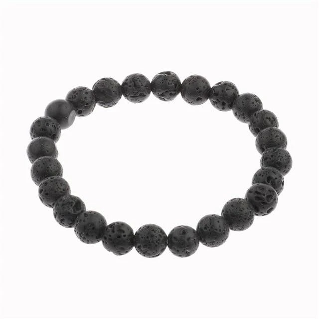 Lila pil män och kvinnor Naturstensarmband Volcanic Stone Magnet armbindel