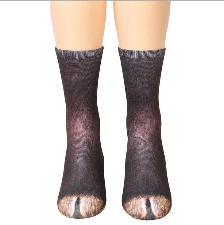 Chaussettes patte d'animal 3D chaussettes griffes de chat mignonnes chaussettes longues unisexes