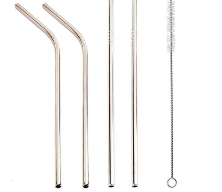 Colorful Reusable Stainless Steel Straws 4PCS/Pack