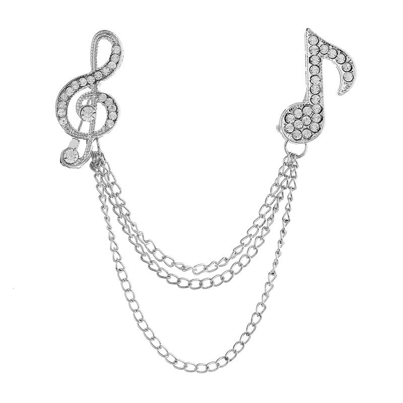 British Style Men's Symbol Music Brooch