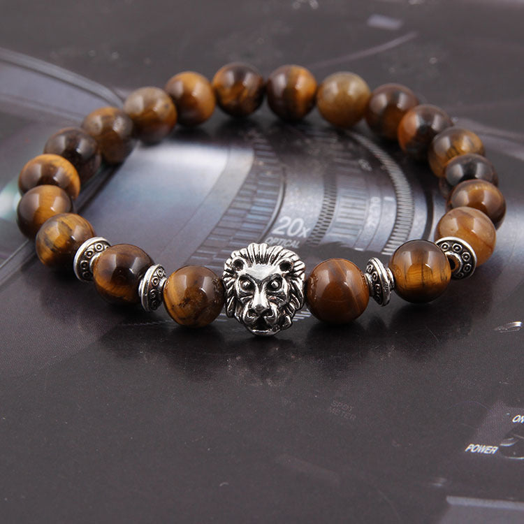 Naturstens ugglehuvud yogaarmband