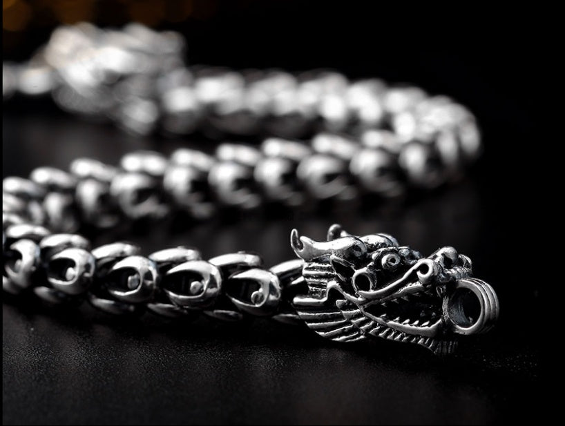 S925 silver djärvt dominerande armband för mäns kran