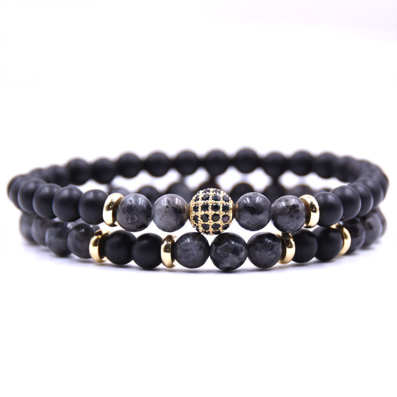 Natursten Armband Set Micro Zircon Armband