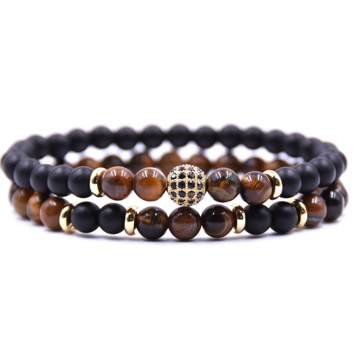 Natursten Armband Set Micro Zircon Armband