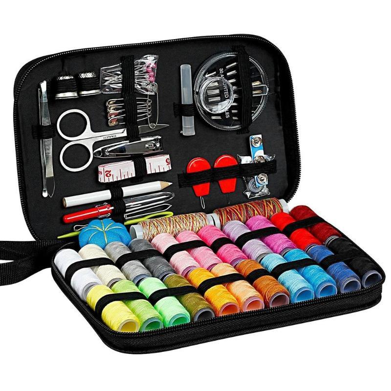 Sewing Kit Travel Bag Black Zipper Bag