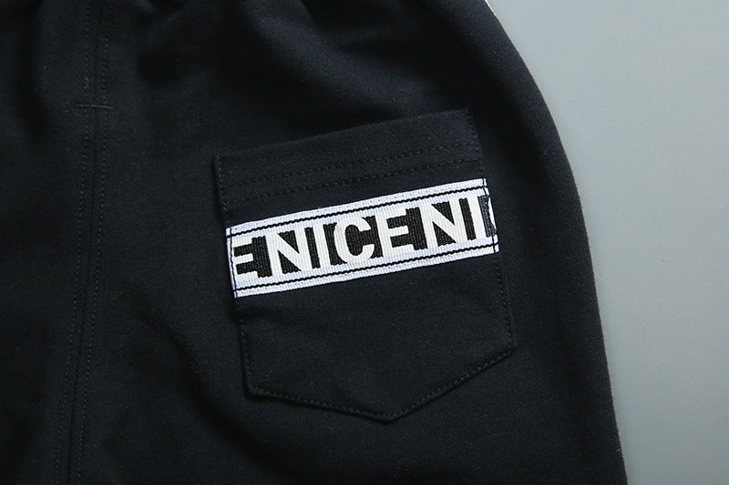 Boys' Suit Letter Print Hood