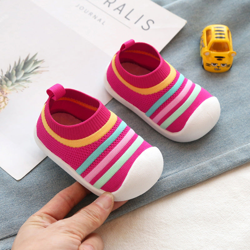 Chaussures chaussettes tricotées volantes pour enfants