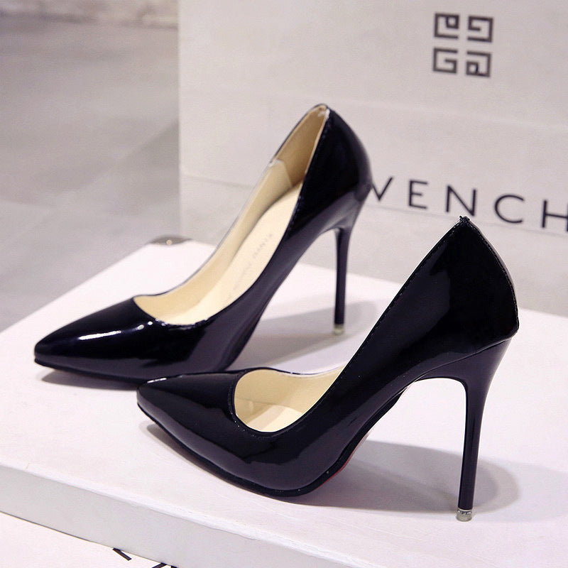 Women's Pointed Toe Ultra High Heel Nude Shoes